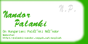 nandor palanki business card